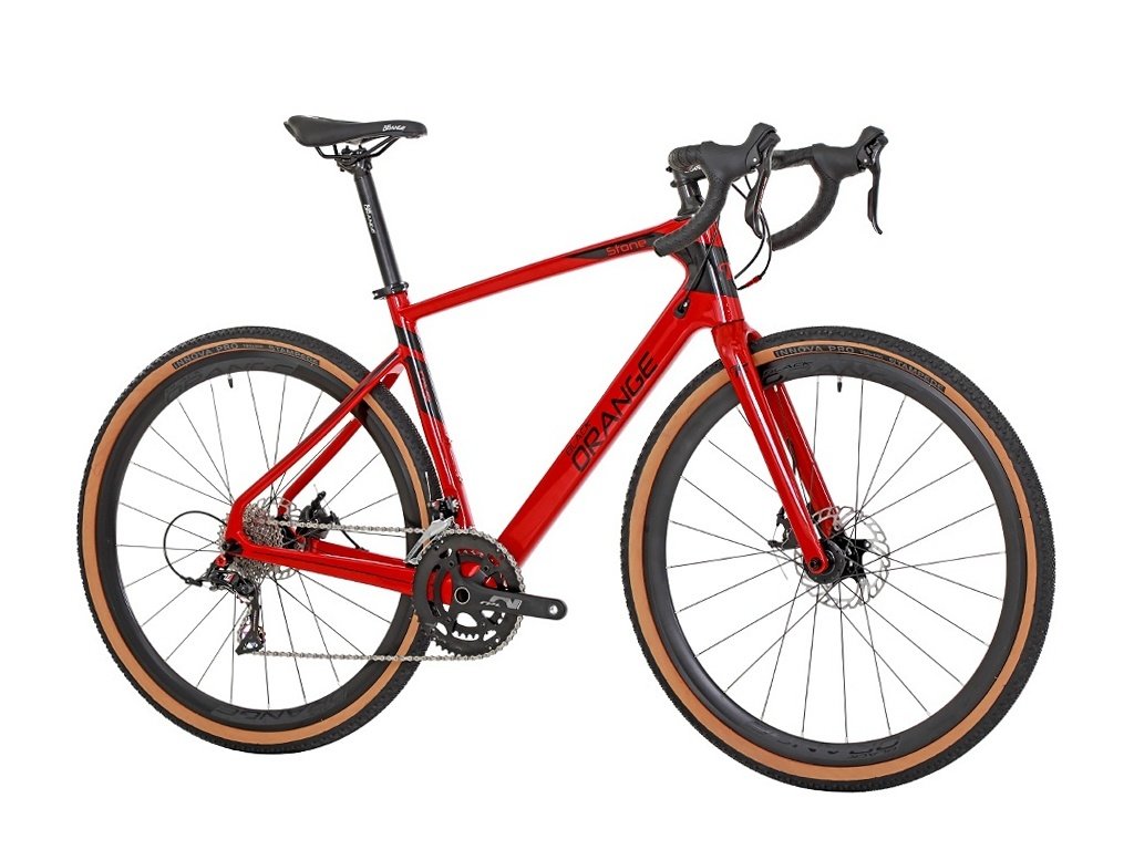 Black Orange Gravel Stone Comp Carbon Vermelho