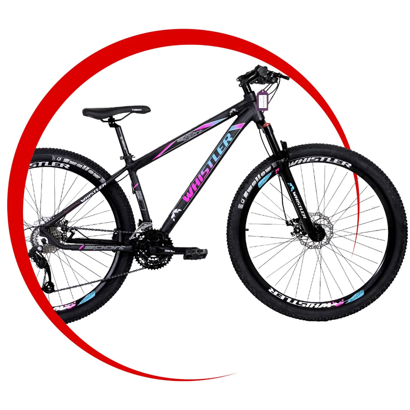 Whistler S1 24V Mecânico Preto e Rosa Dárien Bike Shop