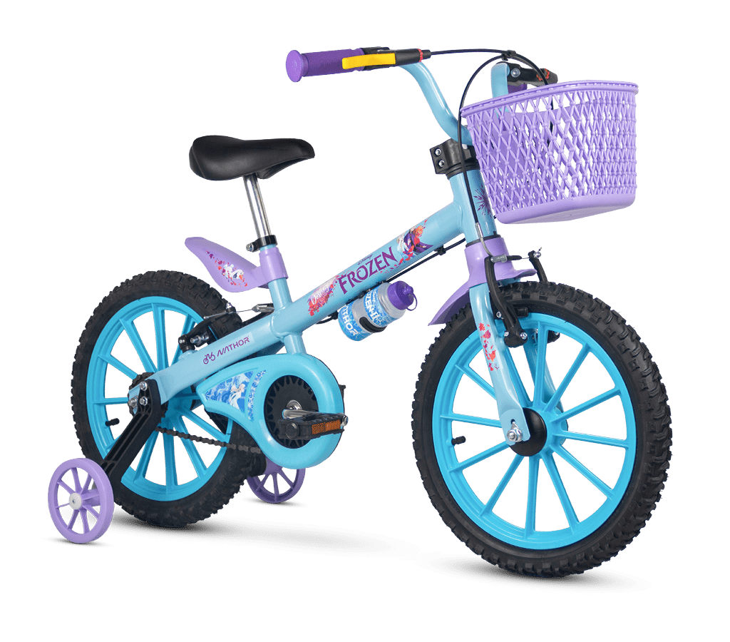 Bicicleta Aro 16 Nathor Frozen Azul e Roxo - Dárien