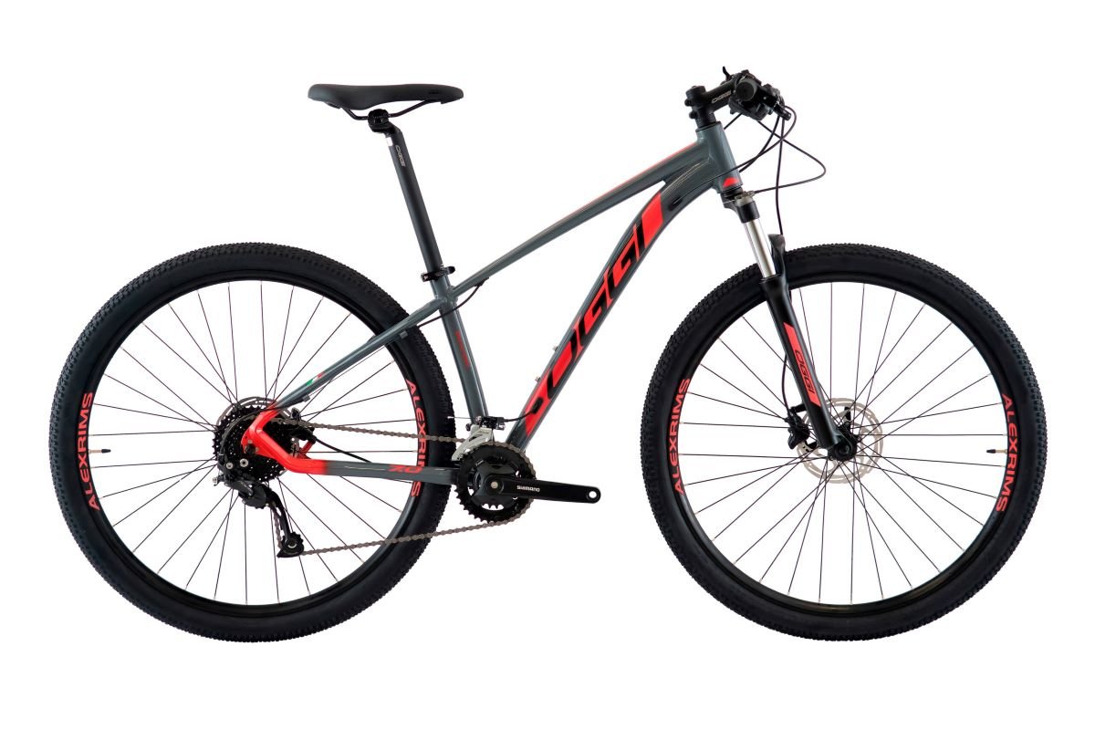 Bicicleta Oggi Big Wheel 7.0 Grafite, Vermelho e Preto